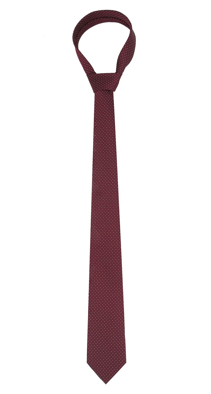Kebocis Mens Polka Dot Neckties Polyester Neck Tie for Men, Burgundy - Image 4